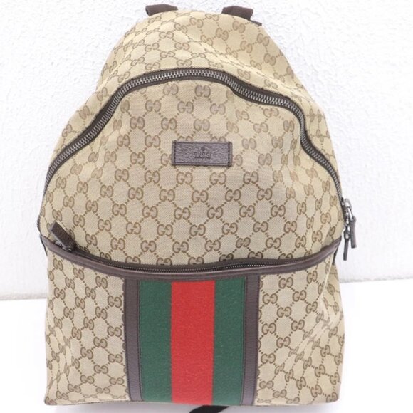 Gucci Backpack Beige Supreme Coated Canvas GG Monogram Web READ - Picture 1 of 15